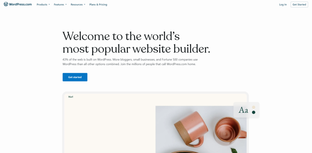 Wordpress homepage