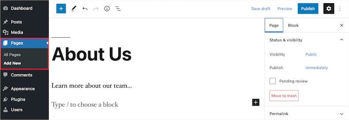 Page editor